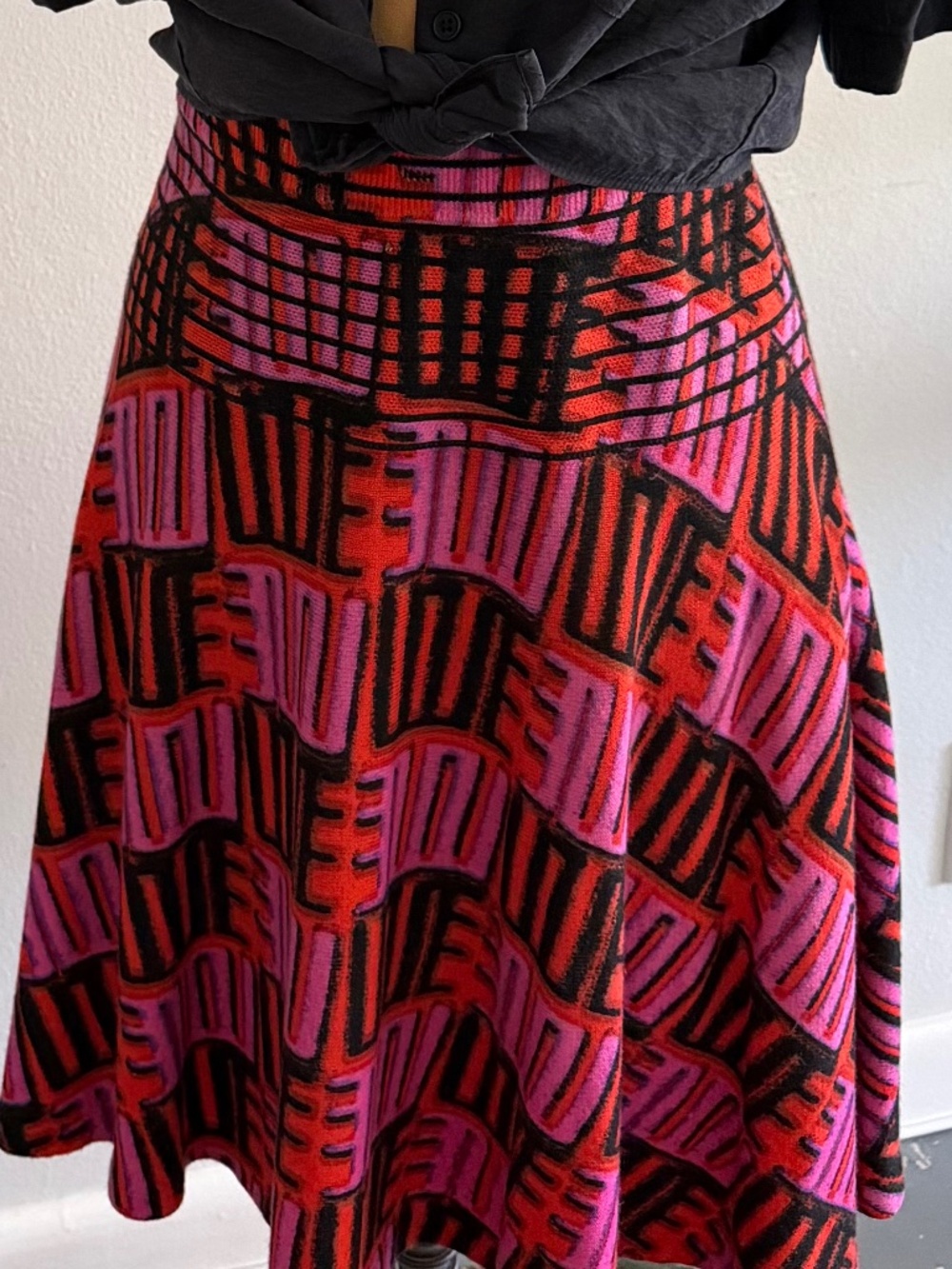 Kenzo Paris  2015 Love Print Flared Skirt Size XL